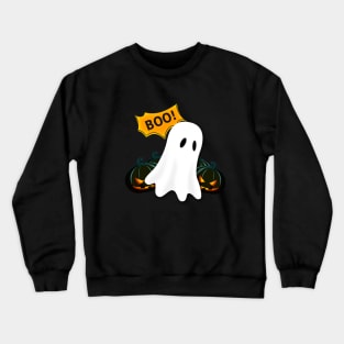 Boo Little Ghost Happy Halloween Crewneck Sweatshirt